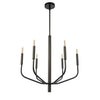 Lustre Eleanor de Dainolite avec fini noir mat et 6 ampoules