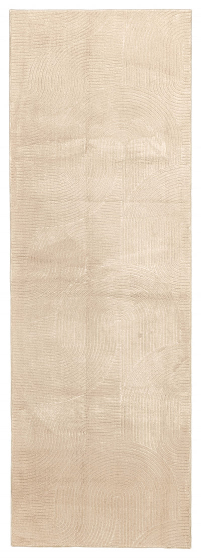 Elion Contemporary Beige Washable Rug 1'10" x 6'0" Indoor Area Rug | Tapis Lavable/Contemporain Elion 1'10" x 6'0" en Beige