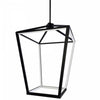Luminaire suspendu Cage de Dainolite blanc qui diffuse la lumière, avec fini noir mat et ampoule à DEL de 64 W