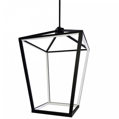 Dainolite Cage LED Pendant 64w Matte Black Finish White Diffuser Lamp|Luminaire suspendu Cage de Dainolite blanc qui diffuse la lumière, avec fini noir mat et ampoule à DEL de 64 W