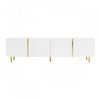 Meuble Tv Moderne Frances Avec 4 Portes, Blanc Laque Brillant