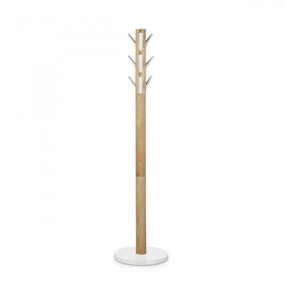 Umbra Modern Wood Flapper Coat Rack - White and Natural|Portemanteau moderne Flapper de Umbra en bois - blanc et naturel