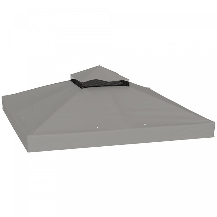 Outsunny Couverture De Remplacement Pour Gazebo A Deux Etages, Upf30+, Gris