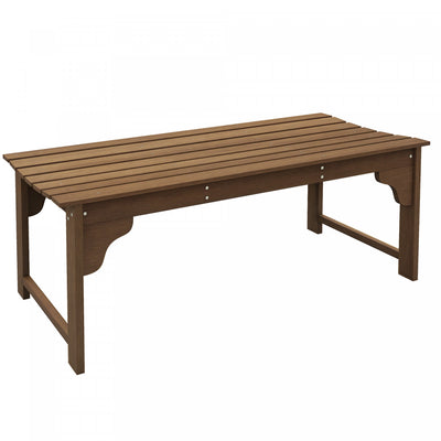 Outsunny Wooden Garden Stool with Slatted Seat Front Porch Bench, Teak