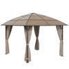 Outsunny Tonnelle A Toit Rigide 10 X 10 Pi En Polycarbonate Uv60+, Kaki