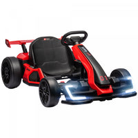 Aosom Kart Electrique 24 V 7,5 Mph Avec Siege Reglable, Voiture A La Derive Alimentee Par Batterie,
