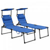 Outsunny Chaise Longue Pliante 2 Pieces, Chaises De Bronzage Inclinables