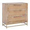 Armoire décorative Janie en rotin à 3 tiroirs - naturelle