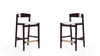 Tabouret de comptoir en bois rembourre ivoire style Klismos mi-siecle moderne - Lot de 2
