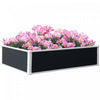 Outsunny - Jardiniere Surelevee De 47.2\" L X 35.4\" L X 11.8\" H, Bac A Plantes, Jardiniere Hors Sol Pour Fleurs, Herbes, Legumes, Gris Fonce.