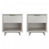 Table de nuit Granville Modern 18\" en blanc (1 tiroir) - Lot de 2