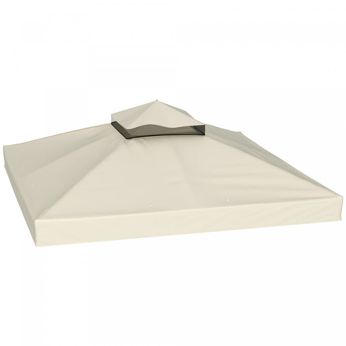Outsunny Couverture De Remplacement Pour Gazebo A Deux Etages, Upf30+ Creme