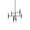 Petit lustre Ava de Dainolite avec fini noir mat et 12 ampoules
