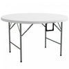 Outsunny Table De Patio Pliante Table De Pique-nique Ronde En Pehd, Blanc