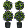 HOMCOM Lot de 2 Plantes Artificielles en Pot Boules avec Fleurs de Lavande,