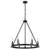 Lustre Colby de Dainolite avec fini noir mat et 6 ampoules