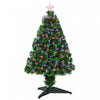 Homcom Arbre De Noel De Table Artificiel Pre-eclaire De 2.5 Pieds Avec Fibre Optique Et 85 Embouts
