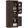 HOMCOM Armoire de cuisine de 72 po, armoire de rangement, marron
