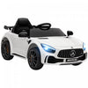 Qaba Voiture Electrique Pour Enfants Sous Licence Mercedes-benz Amg Gtr, Alimentee Par Batterie 12 V, Avec Telecommande, Lumieres Led, Klaxon Musical, Pour Les 3 A 6 Ans, Blanc