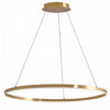 Lustre Circulo de Dainolite en acrylique blanc qui diffuse la lumière, avec fini laiton vieilli et ampoule de 63 W