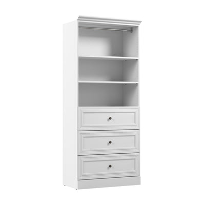 Bestar Versatile 36 W Closet Organizer with Drawers - White|Organisateur de garde-robe Versatile de Bestar de 36 po (L) avec tiroirs - blanc