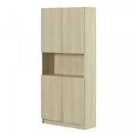 Liora Bibliotheque 4 Portes Et Rangement Ouvert - Chene Blanchi