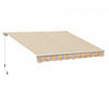 Outsunny 10x8ft Auvent De Terrasse A Manivelle Pare-soleil Terrasse Exterieure Abri Couvert Avec Revetement Pu Cadre En Aluminium Melange De Couleurs