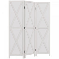 Homcom Ecran De Confidentialite A 3 Panneaux Design Pliable 5,6 Pi, Blanc