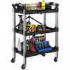Homcom Chariot A Outils Pliable A 3 Niveaux, Chariot Utilitaire, Noir