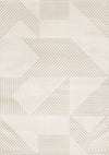 Carpette Hudson crème et beige à motif géométrique moderne - 7 pi 10 po x 10 pi 6 po
