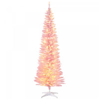 Homcom Arbre De Noel Artificiel Illumine 6 Pi Avec Lumieres Led Blanc Chaud