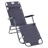 Chaise Longue Exterieure Outsunny 2 Niveaux, Chaise Longue Zero Gravite Avec Coussin, Gris