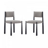Chaise d’appoint en metal boucle Lennor style milieu du siecle, couleur champignon – Lot de 2