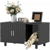 Pawhut Bac A Litiere Pour Chat, Meubles Caches, Table D'appoint Pour Maison De Chat, Toilettes Avec Griffoir, Pour Chats D'interieur, Chatons, Noir