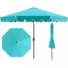 Parasol de patio Costway 10 FT avec reglage d'inclinaison a manivelle, bordures, haut ventile, 8 baleines, bleu