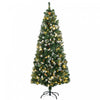 Homcom Arbre De Noel Artificiel Pre-eclaire De 6pi, Pointes Enneigees