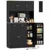 HOMCOM Armoire de cuisine 68\" avec station de charge, noir