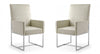 Chaise de salle a manger moderne en velours et metal Element, coloris champagne - Lot de 2
