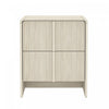 Table de nuit contemporaine Novara 56 cm en chene blanchi (2 tiroirs)