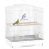 Cage a oiseaux PawHut 58 cm (H) pour pinsons, canaris, perruches et perroquets, avec poignee et accessoires, blanche.
