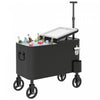 Outsunny Glaciere de Patio Exterieure, Chariot a Glace sur Roulettes, Noir