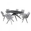 Ensemble de salle a manger extensible Bram 7 pieces (71 a 94 po de largeur) avec 6 chaises rembourrees