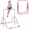 Qaba Barre De Gymnastique Pliante, Barre Horizontale Pour Enfants, Rose