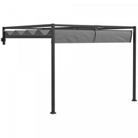 Outsunny Auvent De Pergola Retractable De 10' X 10', Adosse A La Pergola, Pavillon De Jardin Mural,
