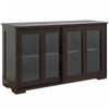 HOMCOM Buffet de cuisine modulable avec porte coulissante vitree