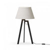 Lampe de table architecturale noire de 27 po à trépied avec abat-jour texturé