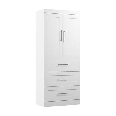 Bestar Pur 36 W Wardrobe with Drawers - White|Garde-robe Pur de Bestar de 36 po (L) avec tiroirs - blanche