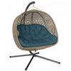 Chaise suspendue Outsunny avec support, fauteuil œuf avec panier pliable