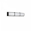 Lumière de coiffeuse Winston de Dainolite en acrylique blanc qui diffuse la lumière, avec fini noir mat et ampoule de 36 W