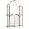 Outsunny Arche De Mariage Avec Porte De Jardin Et Etageres, 7pi, Marron